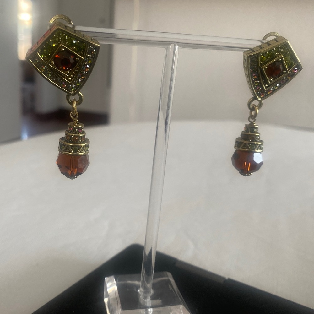 Heidi Daus Gold-tone and Crystal Earrings - Picture 2 of 5